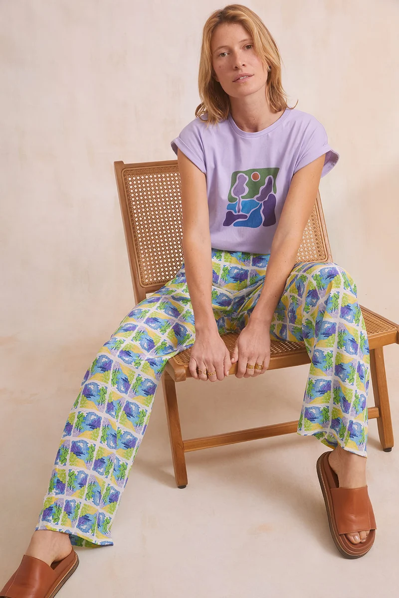 Pantalon Olympe en soie Positano