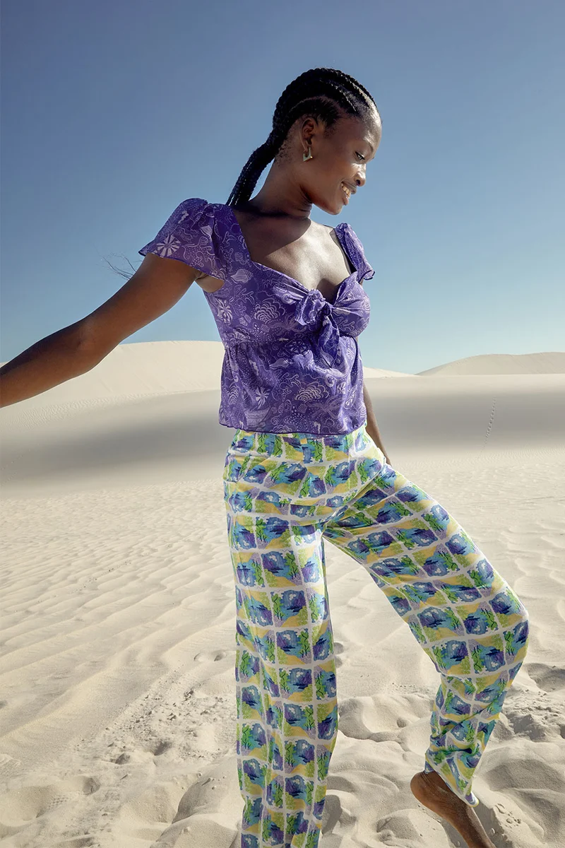 Pantalon Olympe en soie Positano