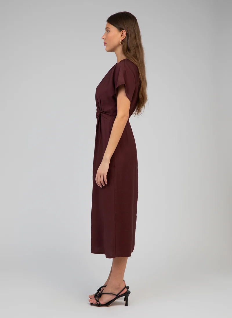 ROBE MIDI MOUNDY chocolat
