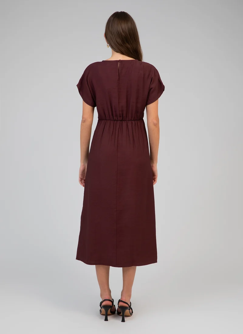 ROBE MIDI MOUNDY chocolat