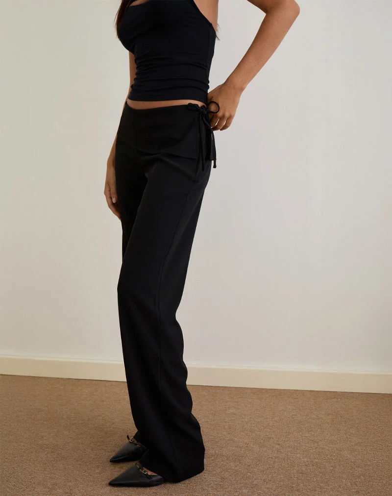 Pantalon Faria en tailleur noir