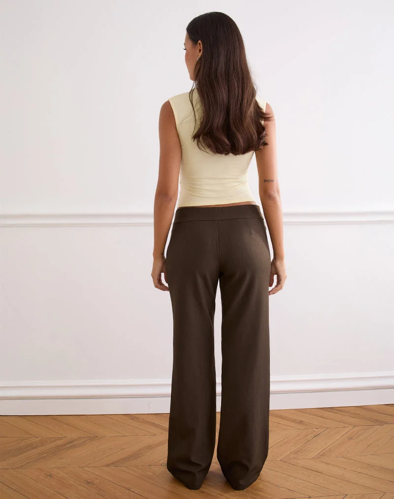 Pantalon de tailleur à cravate Tova en chocolat