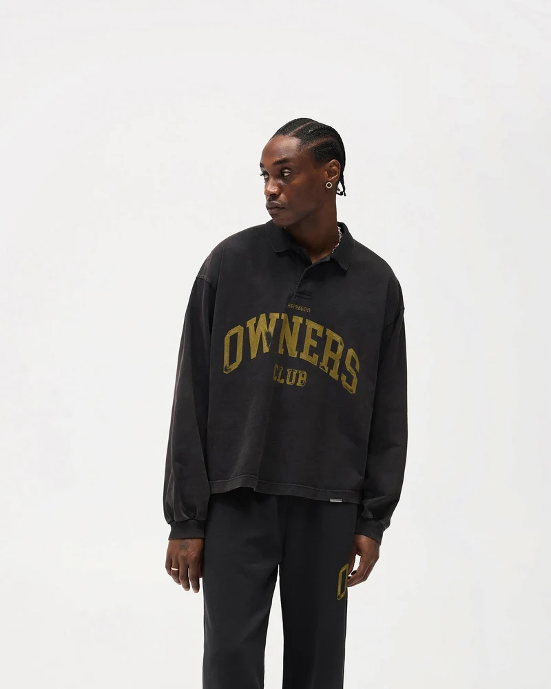 Represent Owners Club Rugby Polo - Faded Black