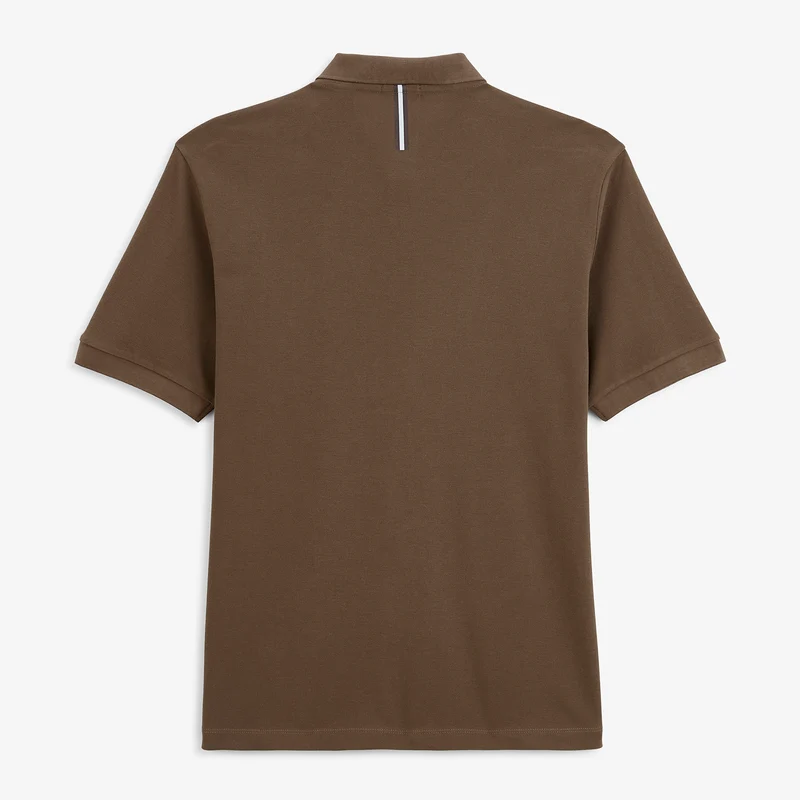 Polo piqué manches courtes 100% coton marron Lucas