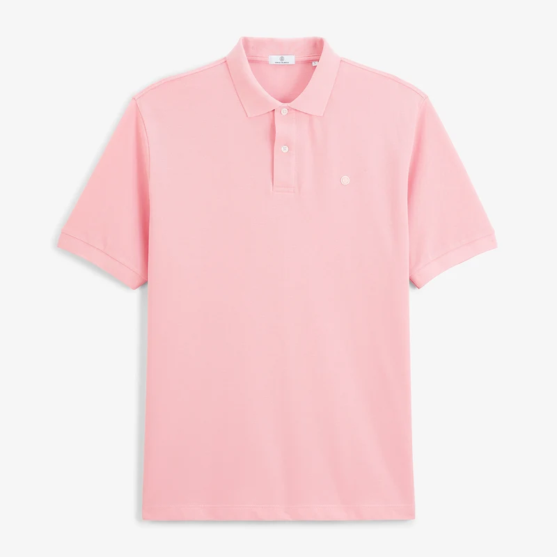 Polo piqué manches courtes 100% coton rose Lucas
