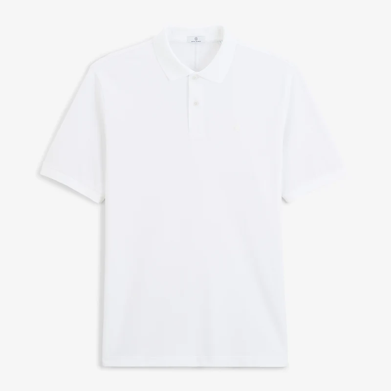 Polo piqué manches courtes 100% coton blanc Lucas
