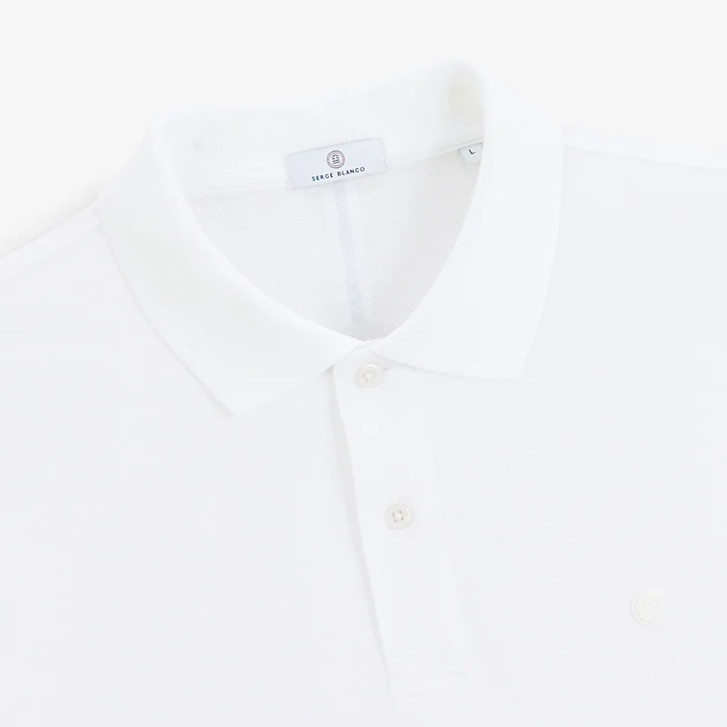 Polo piqué manches courtes 100% coton blanc Lucas