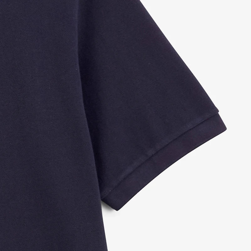 Polo piqué manches courtes 100% coton bleu marine foncé Lucas