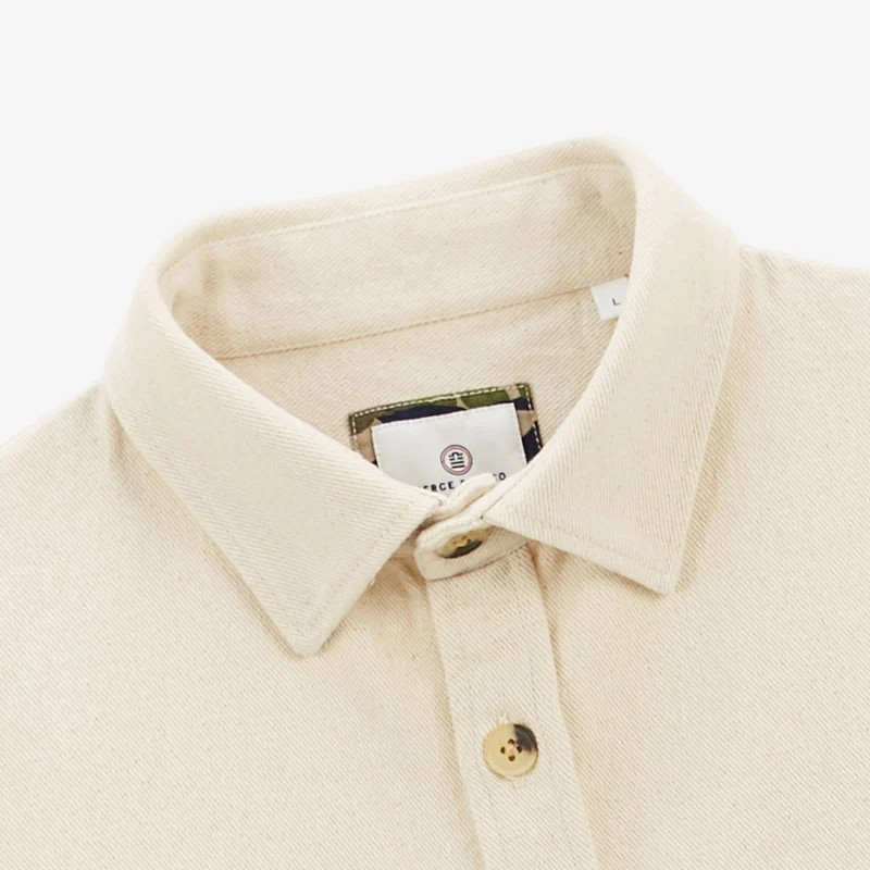 Surchemise en coton twill brossé beige écru Clovis