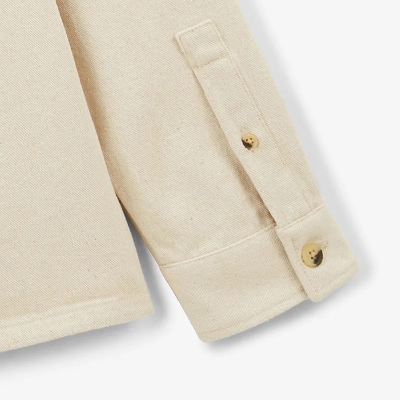Surchemise en coton twill brossé beige écru Clovis