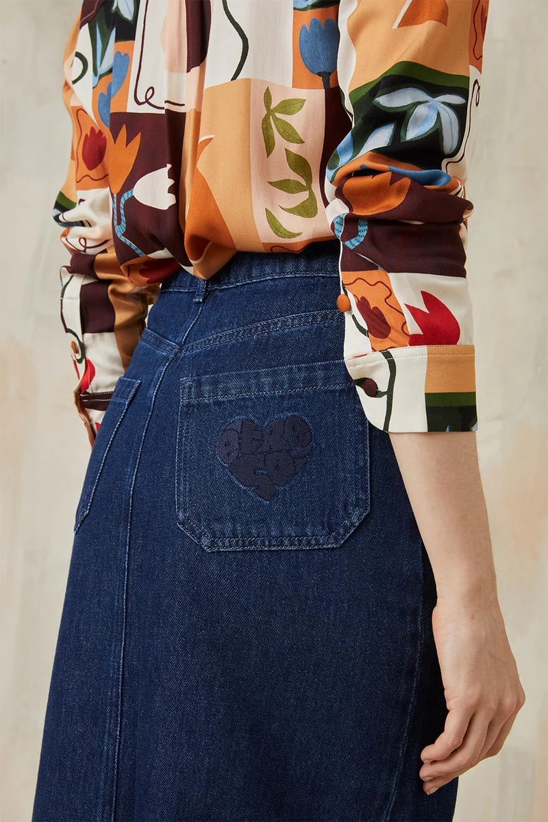 Jupe Longue Denim Brut
