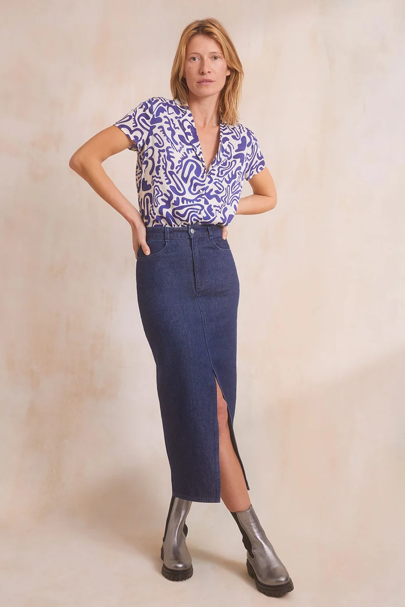 Jupe Longue Denim Brut