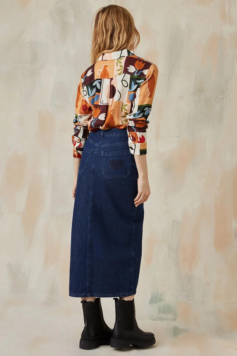 Jupe Longue Denim Brut