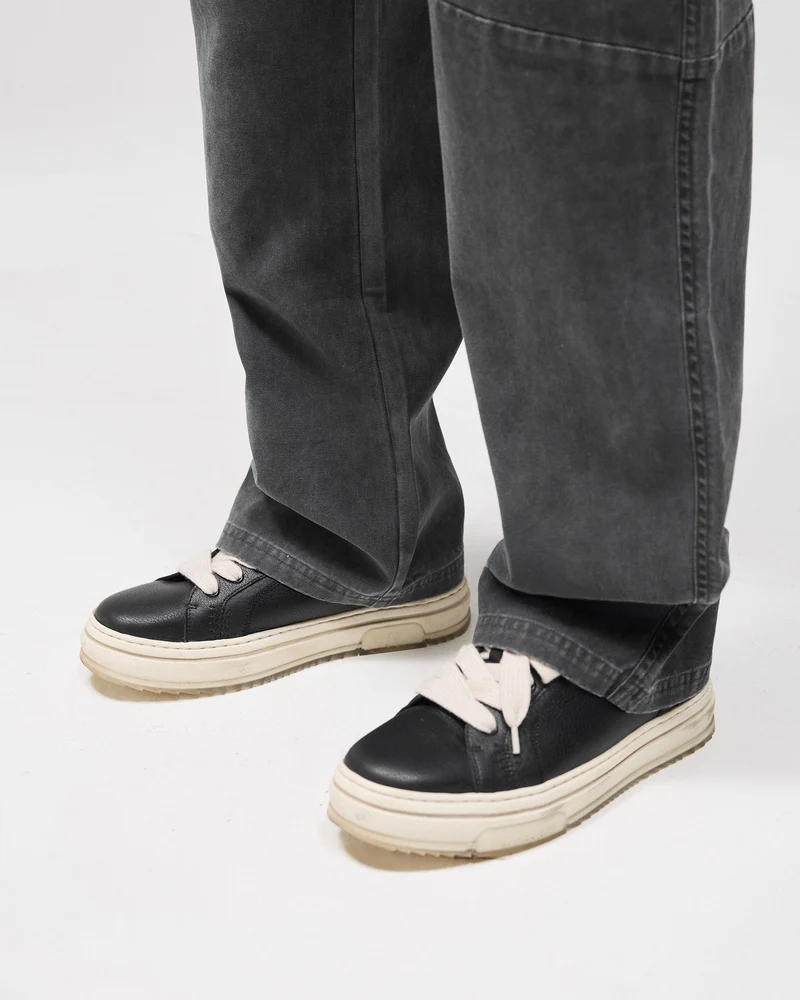 Cotton Workwear Pant - Washed Black