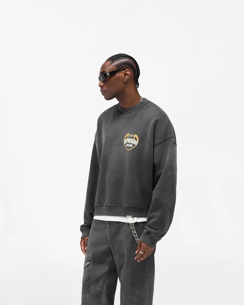 Angel Border Sweater - Stained Black
