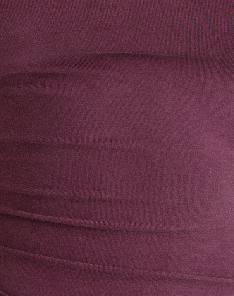 Haut « Betony » orné de perles, en cupro, violet foncé