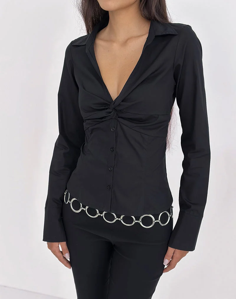 Chemise Karis en popeline noire