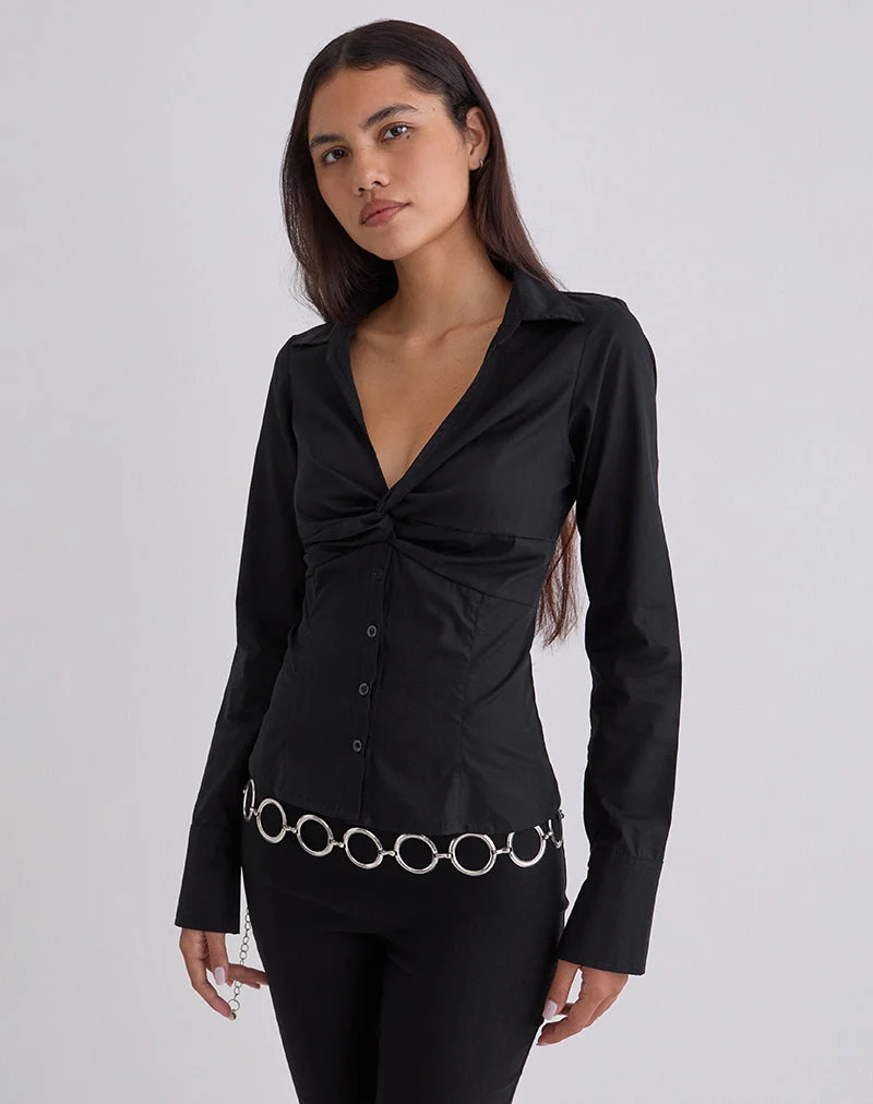 Chemise Karis en popeline noire