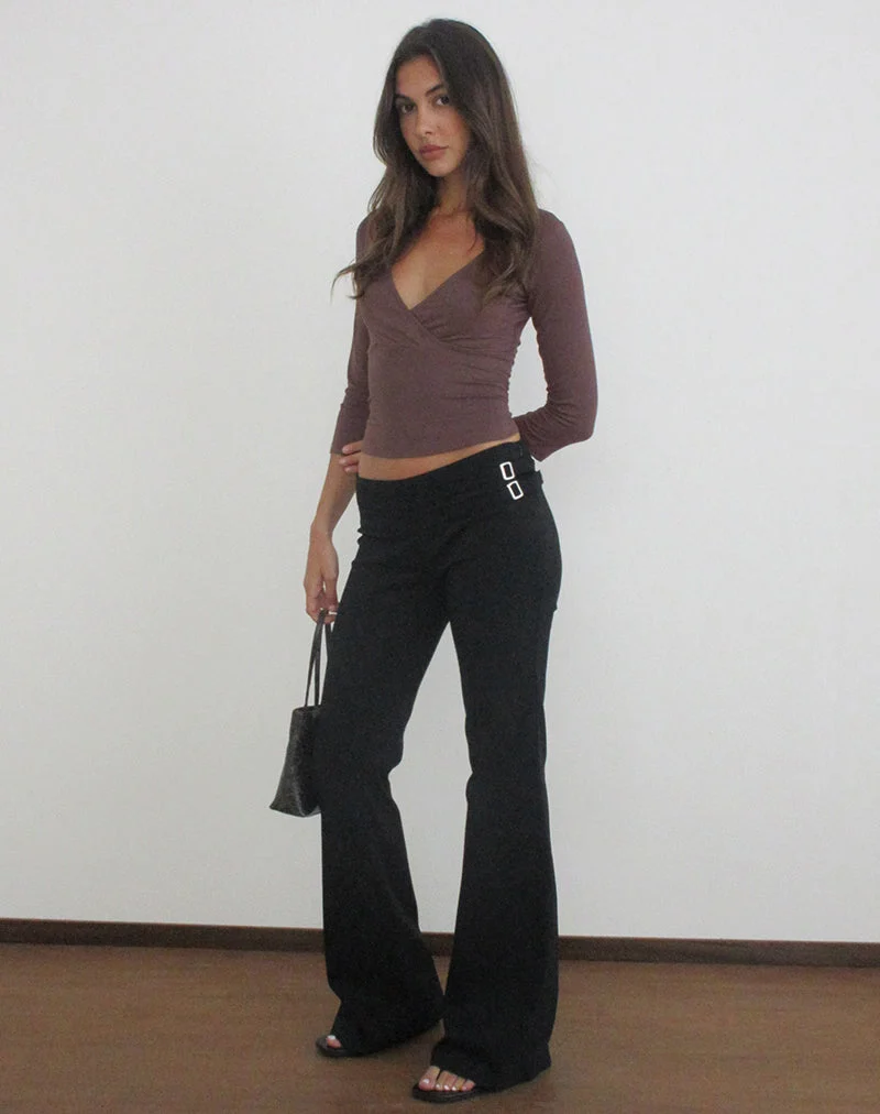 Pantalon Mardhu à double boucle, noir sur mesure