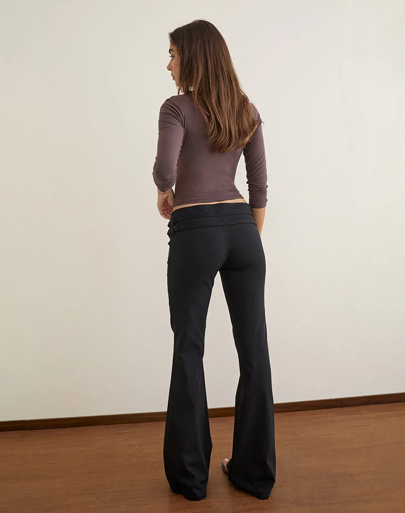 Pantalon Mardhu à double boucle, noir sur mesure