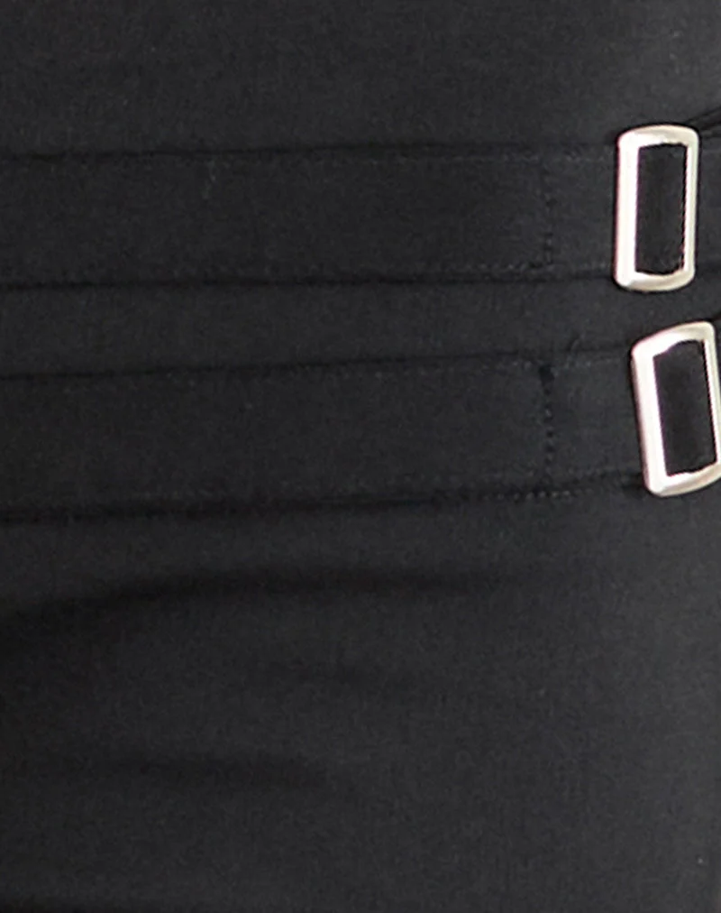 Pantalon Mardhu à double boucle, noir sur mesure