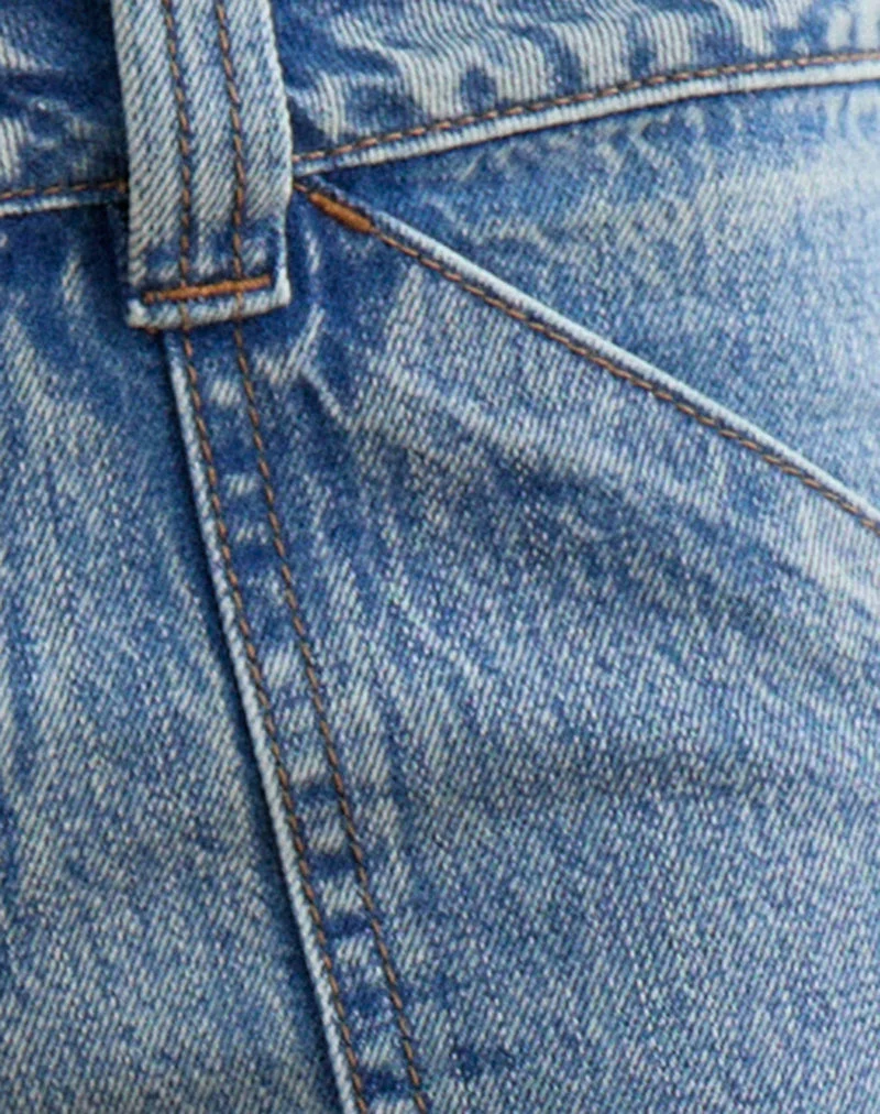 Jean cargo décontracté à taille basse, couleur « True Blue »