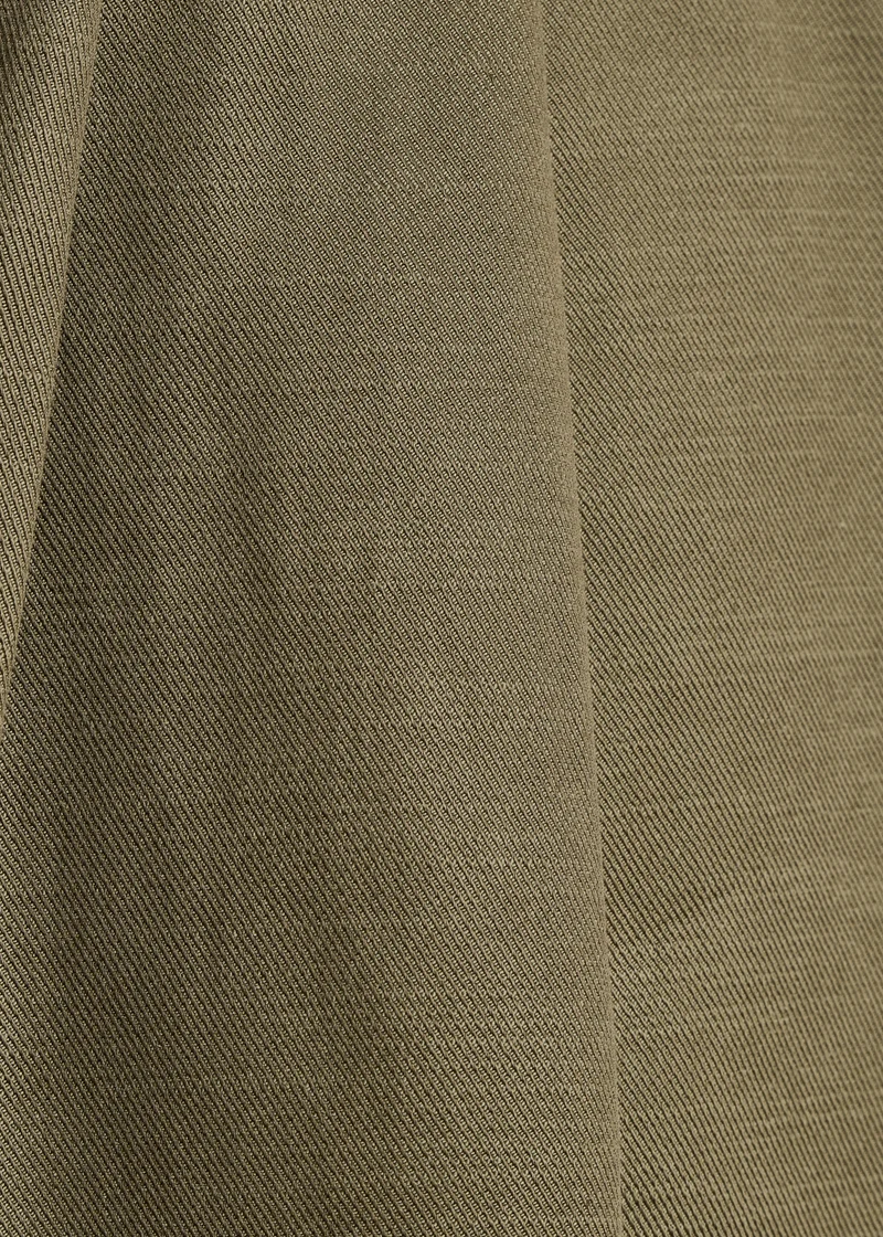 Pantalon kaki large fluide 7/8ème