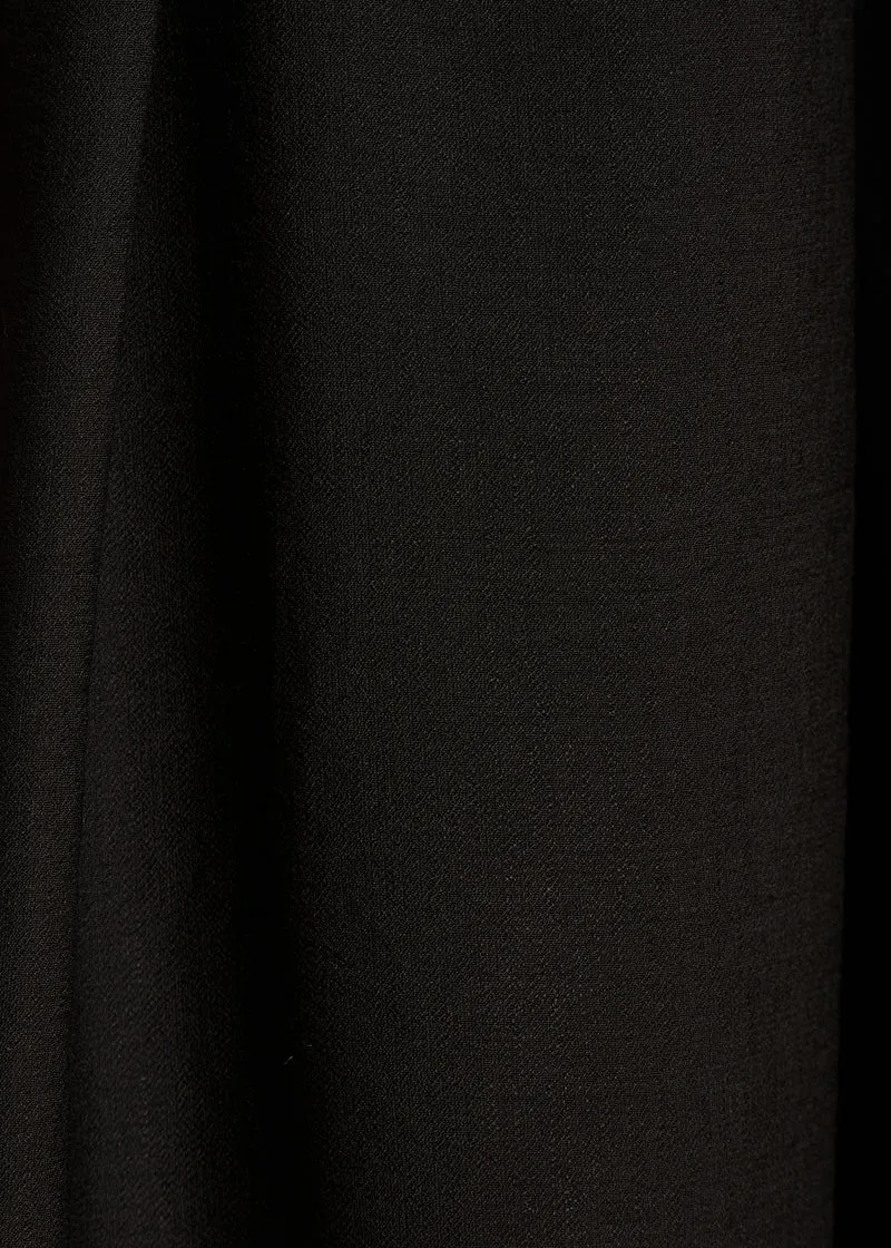 Pantalon large noir en jacquard
