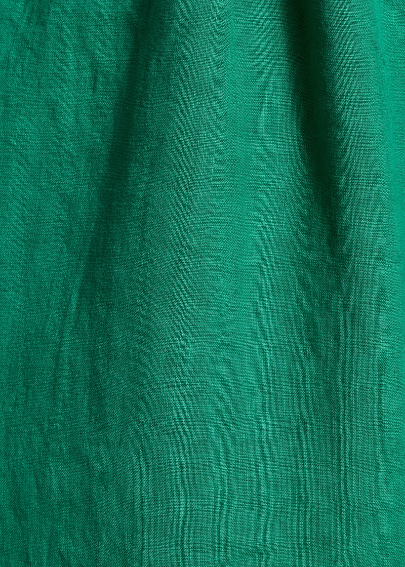 Pantalon cropped large en lin vert