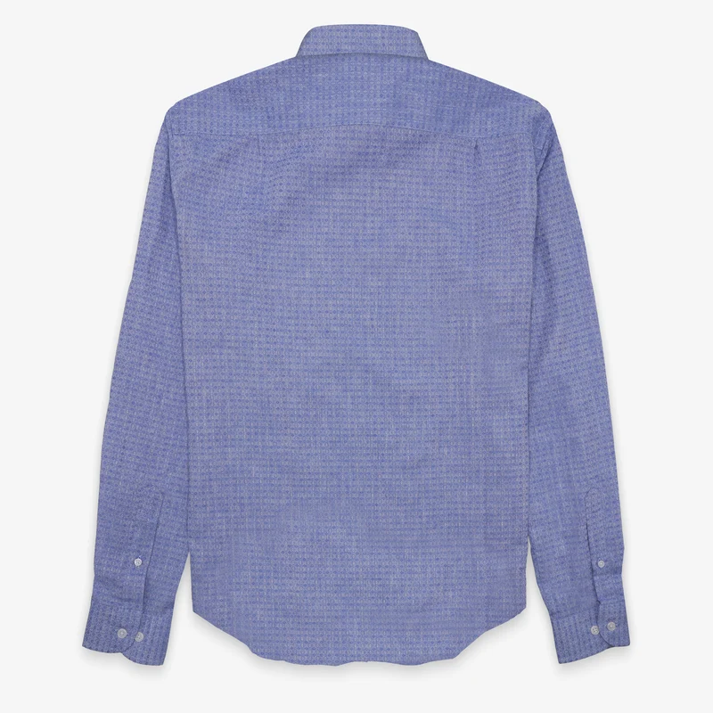 Chemise manches longues en coton avec motifs losange