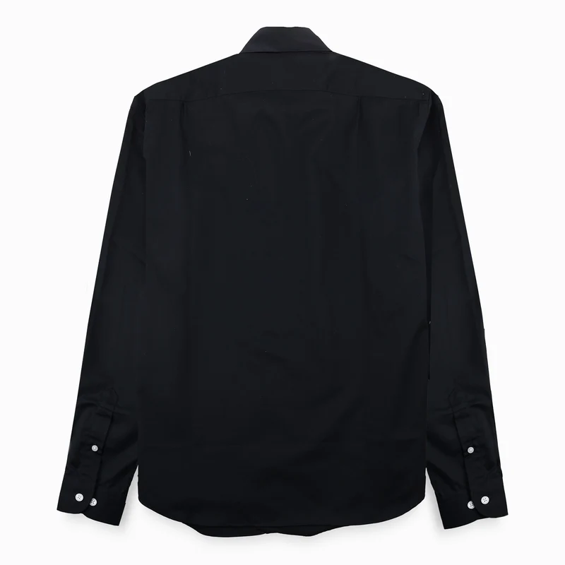 Chemise manches longues en coton noire
