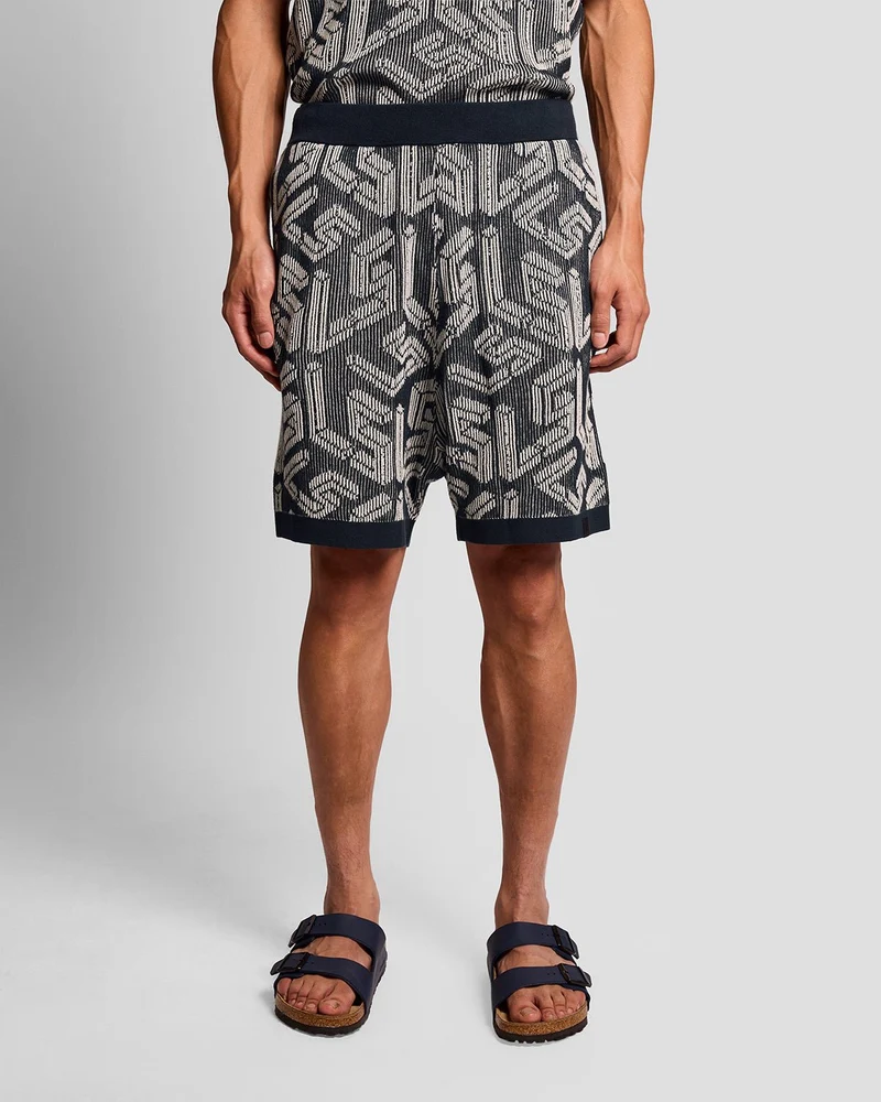 Emblem Ribbed Knitted Shorts