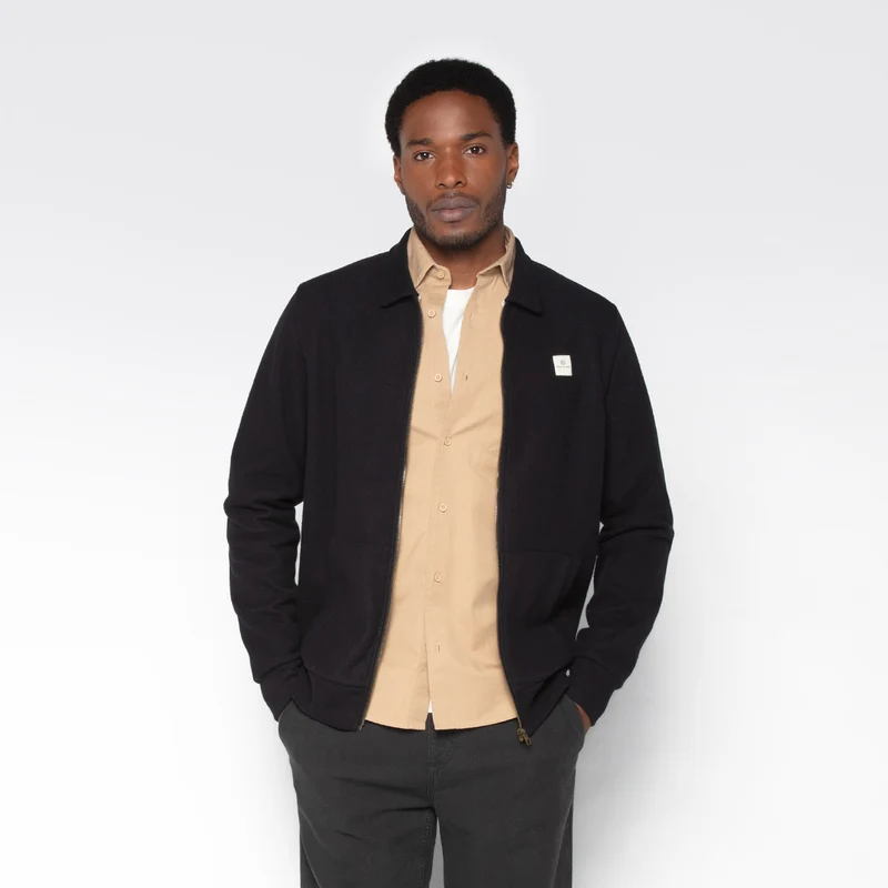Sweat zippé avec col polo Souleman noir SBPLAY