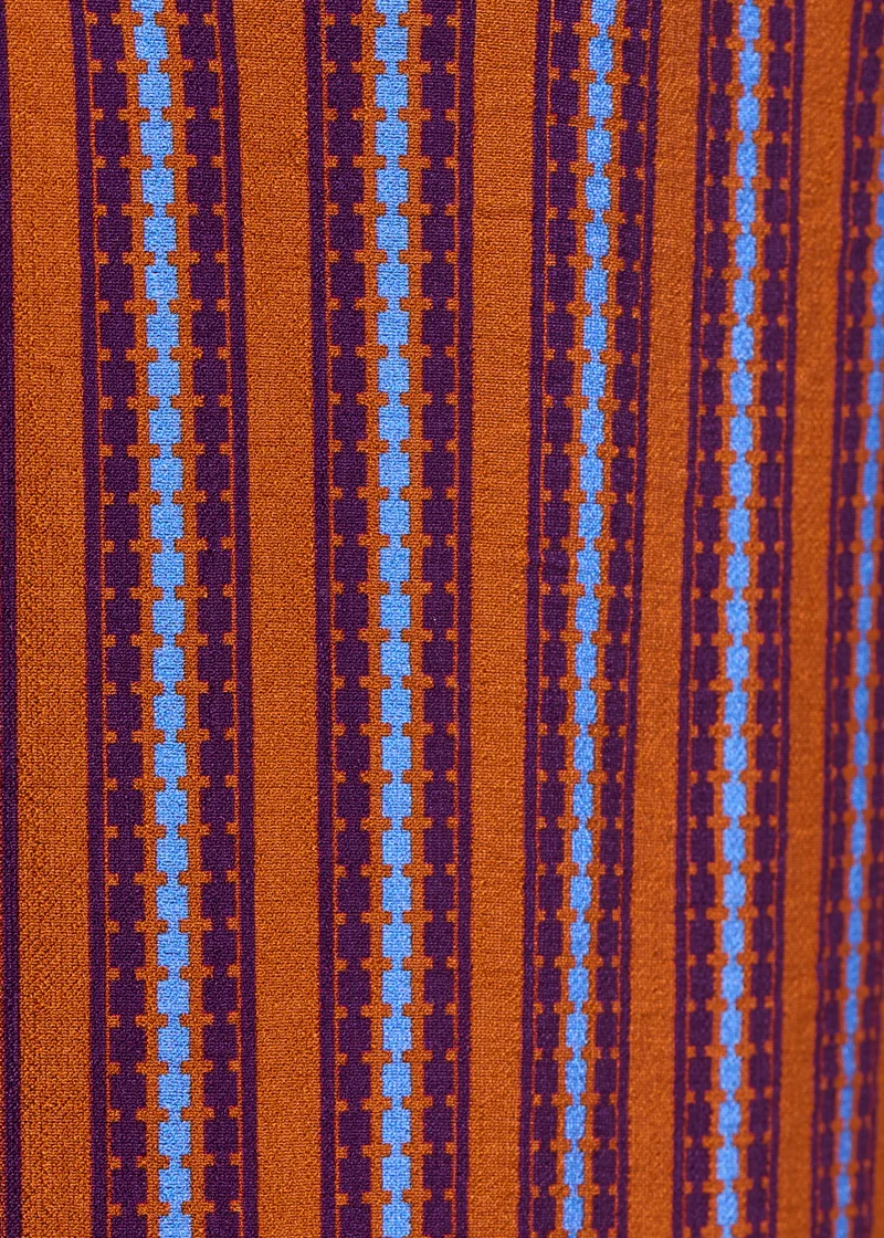 Pantalon large violet et orange rayé