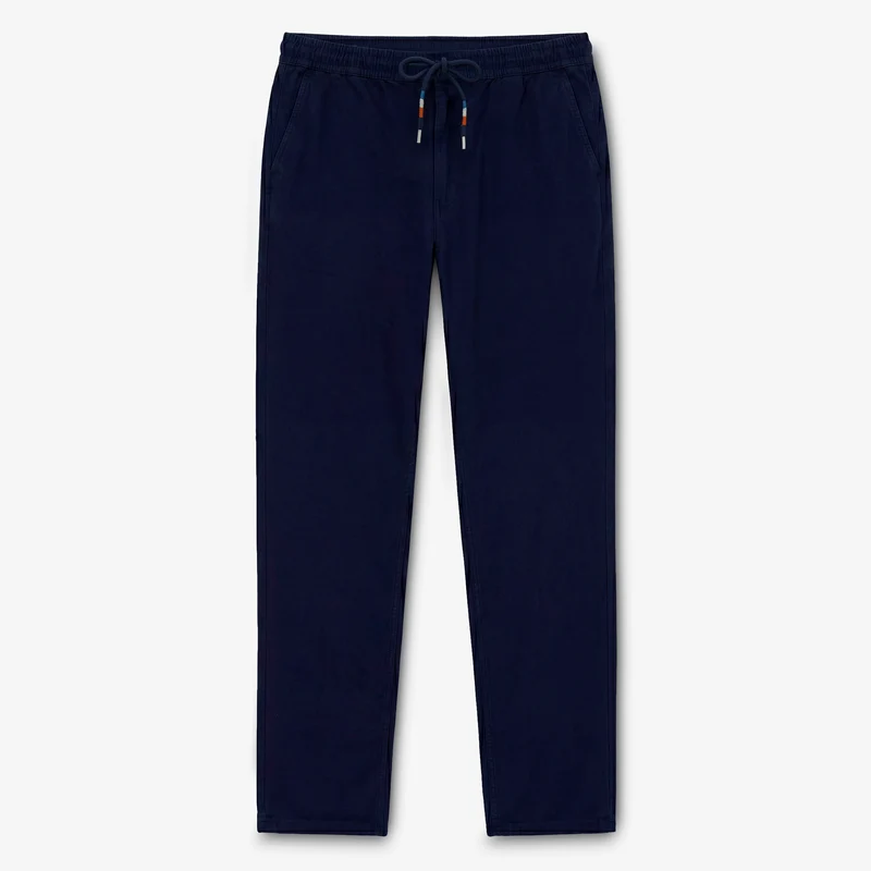 Pantalon 557 en coton taille élastiquée bleu marine