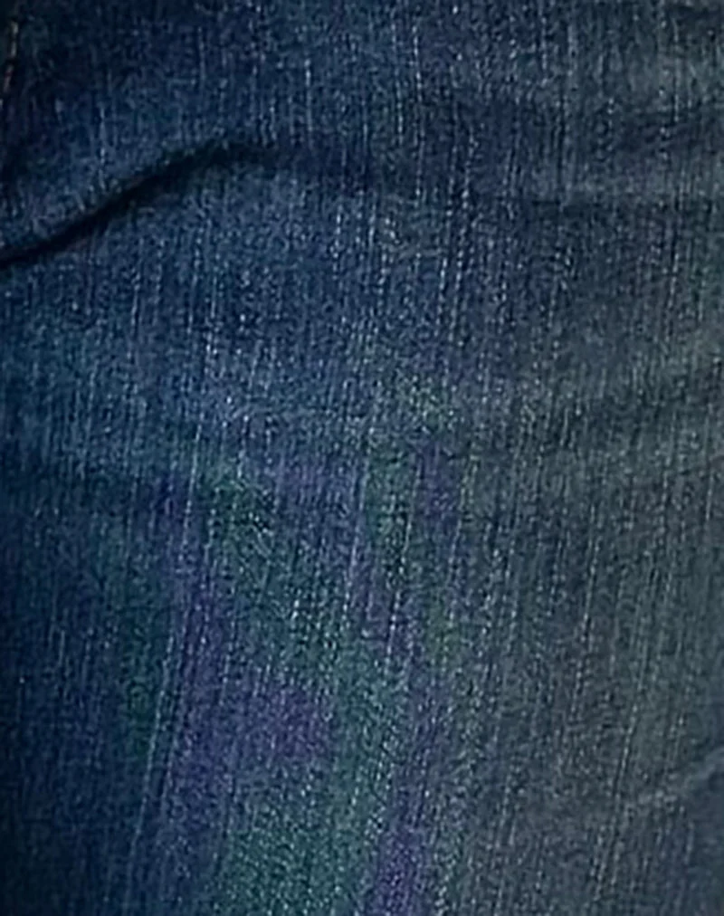 Jean skinny extensible à taille ultra basse, bleu foncé délavé
