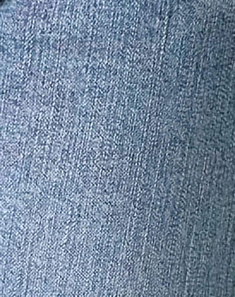 Jean évasé extensible à taille ultra basse, bleu moyen