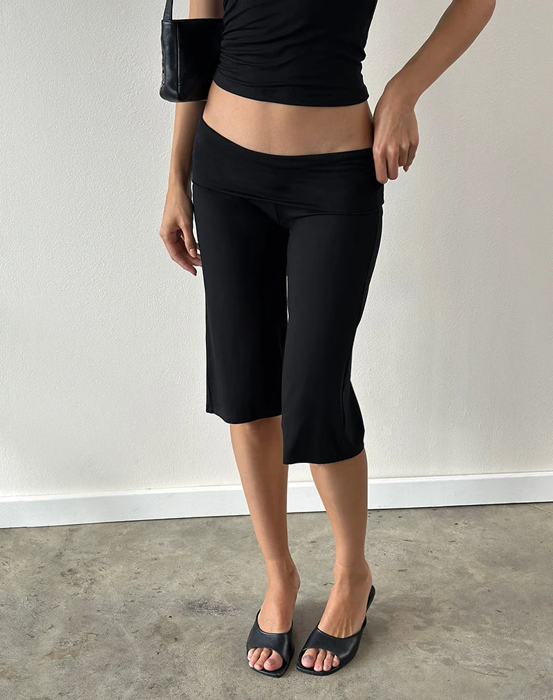 Pantalon capri Wanti en jersey de rayonne, noir