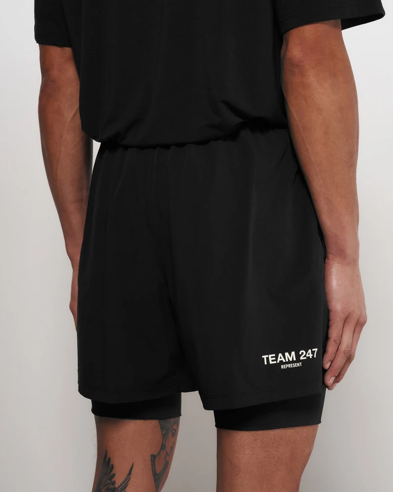 Team 247 2-In-1 Shorts - Black