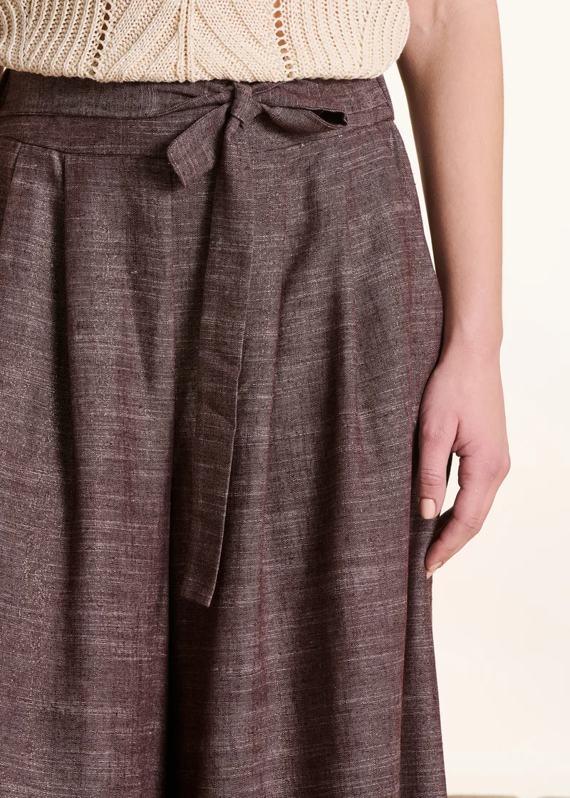 Pantalon marron irisé large 7/8ème