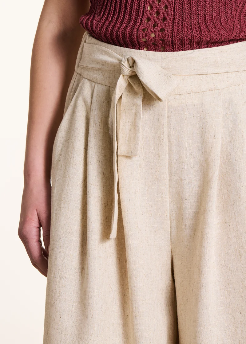 Pantalon beige large 7/8ème