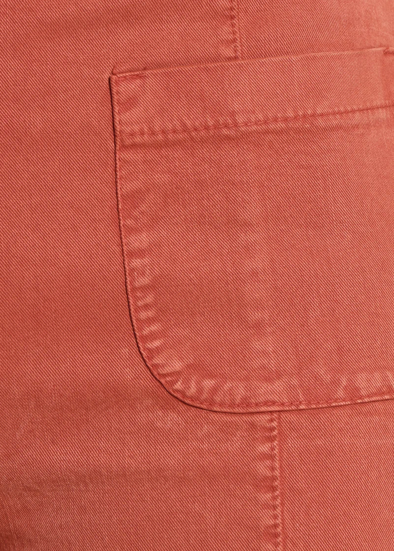 Pantalon large terracotta en toile