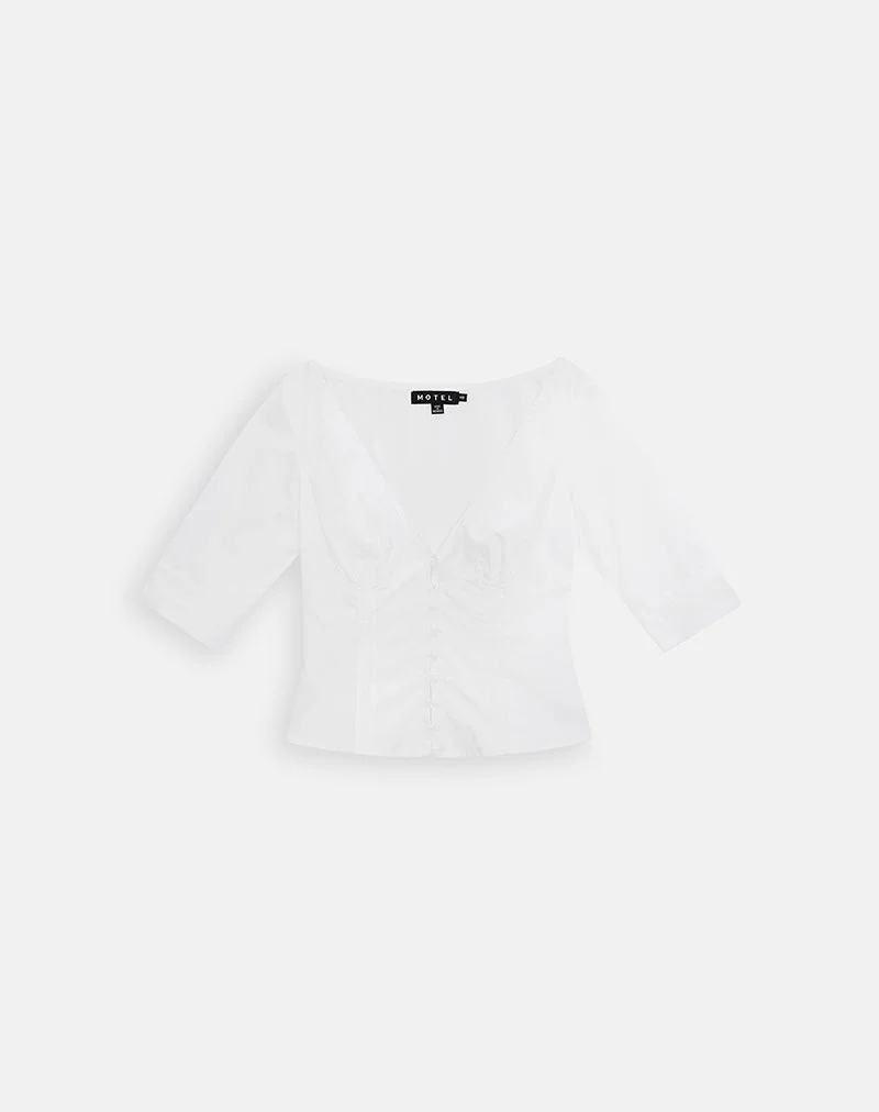Chemisier Lailas en popeline blanche