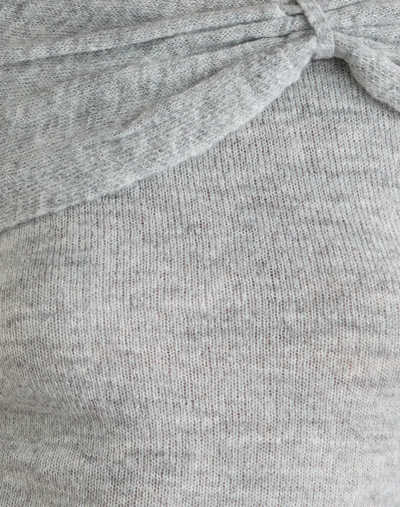 Pull Waliya en maille transparente grise