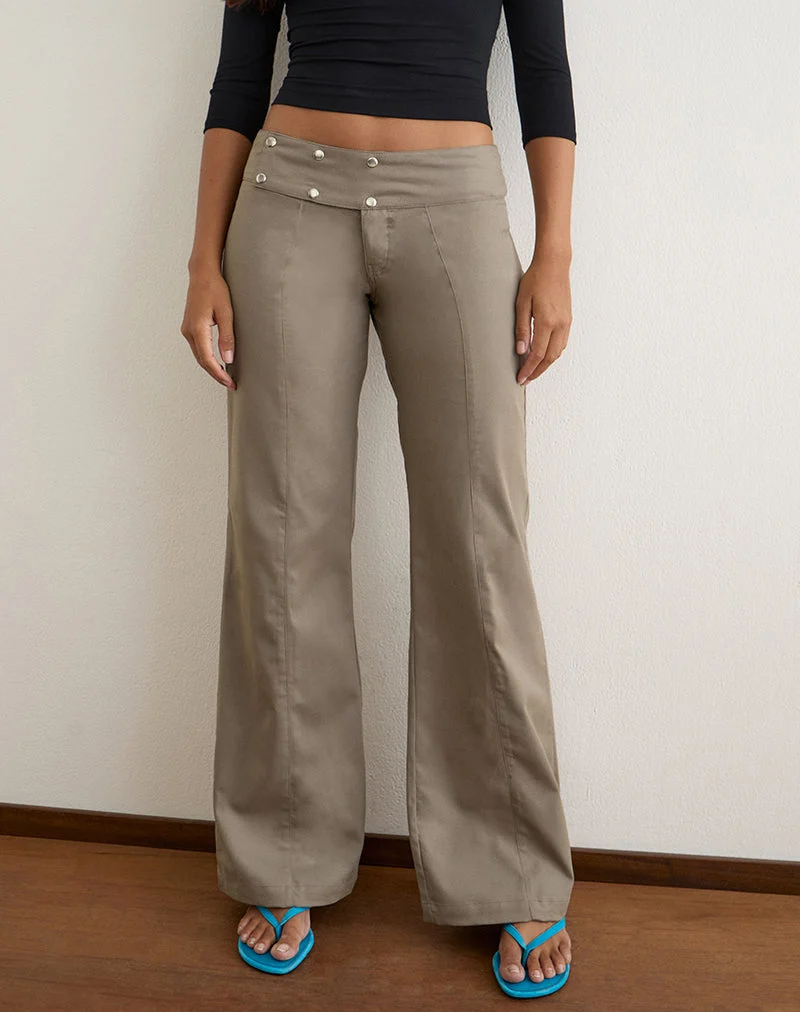 Pantalon Townes en sergé clair gris-marron