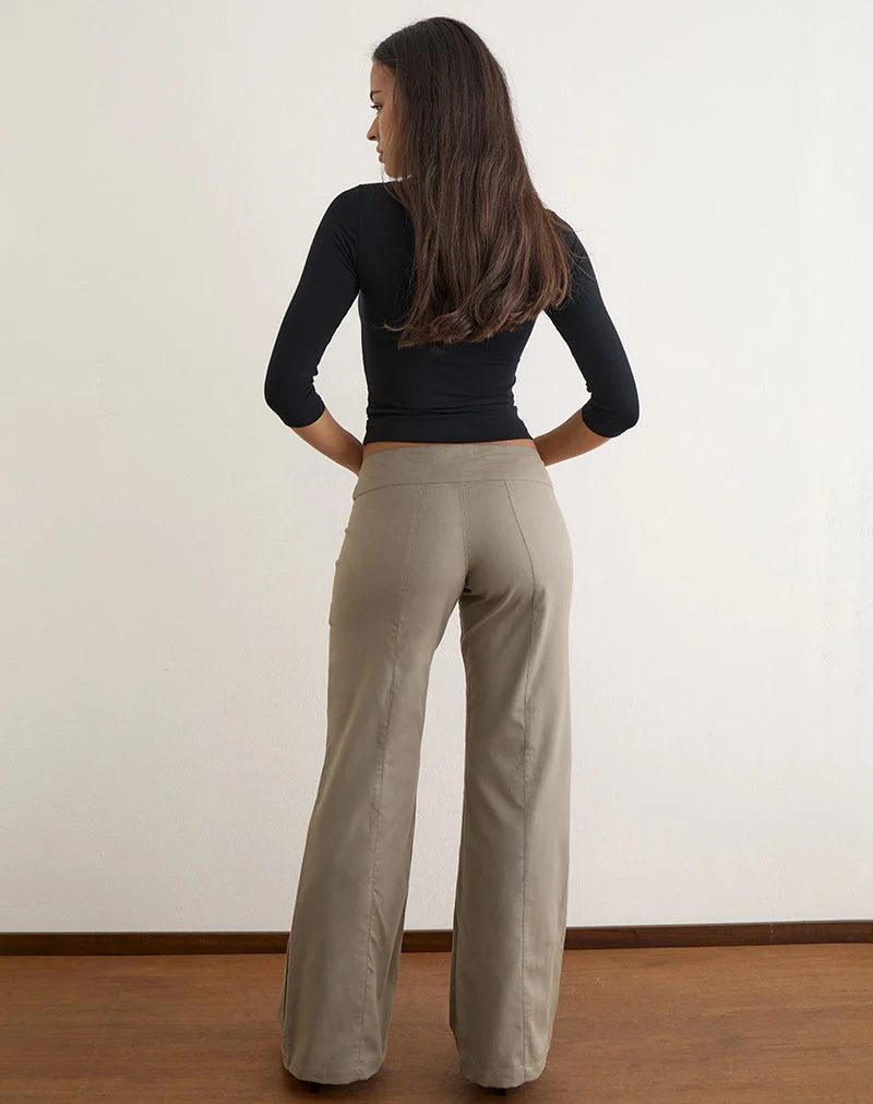 Pantalon Townes en sergé clair gris-marron