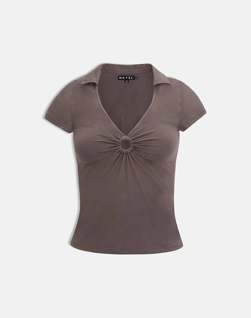 Haut à col Novee, couleur « Coffee Quartz », avec anneau en O