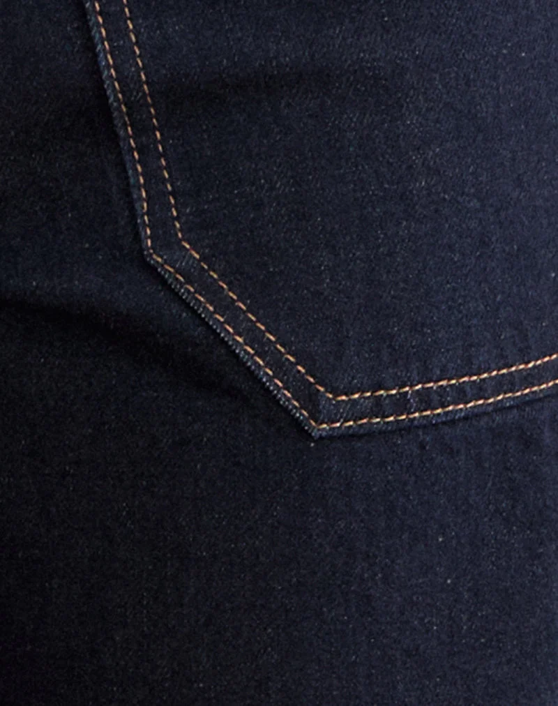 Jean cargo décontracté à taille basse, couleur indigo