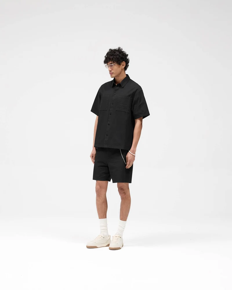 Cotton Tailored Short - Jet Black