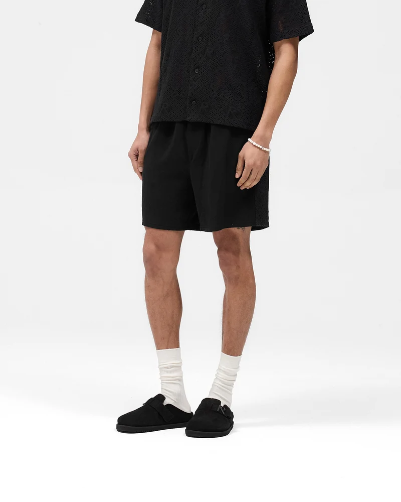 Knitted Panel Short - Black